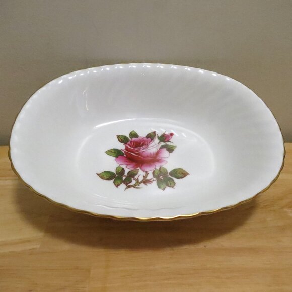 Oval Serving Bowl Northumbria Careton Rose 9.5" Bone China England - Picture 1 of 4